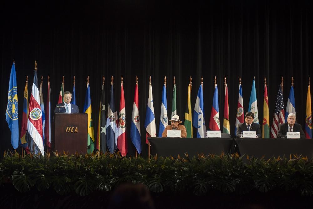 El Director General del IICA, Manuel Otero, en la inauguración de la Conferencia de Ministros de Agricultura 2019