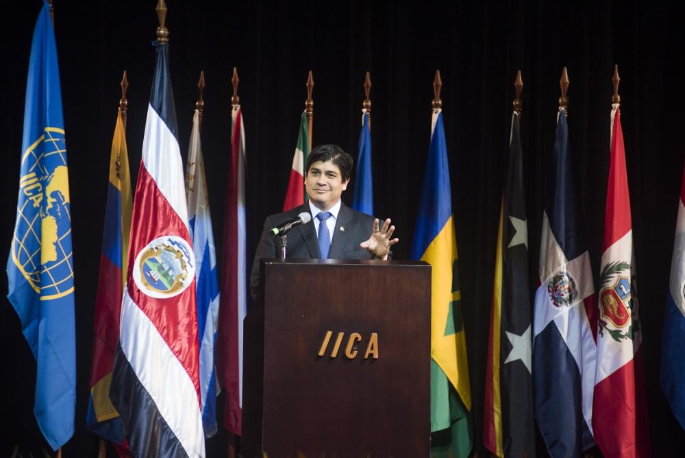 El Presidente de Costa Rica Carlos Alvarado en la inauguración de la Conferencia de Ministros de Agricultura 2019