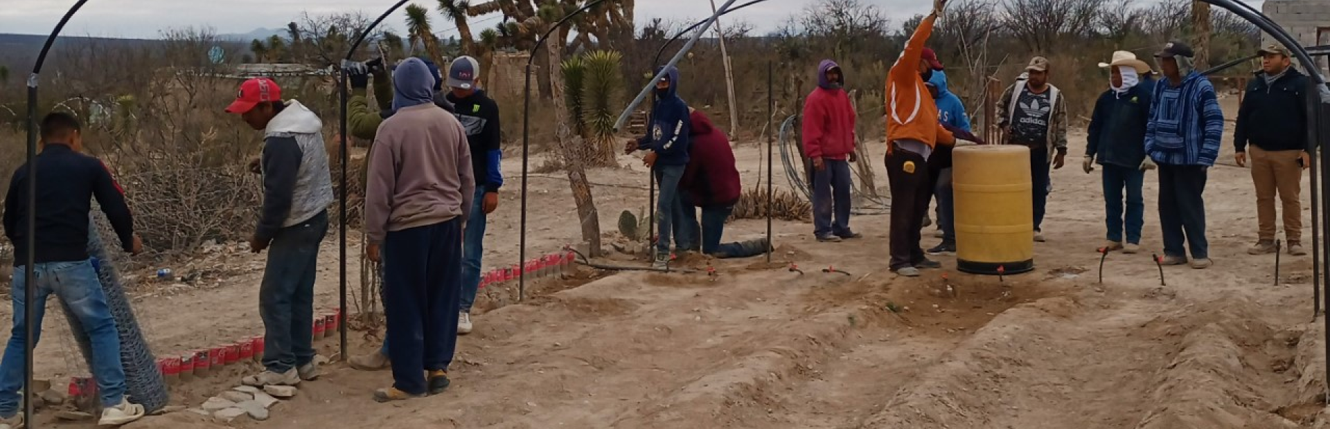 Pobladores del ejido San Felipe instalaron 14 módulos de malla sombra como última fase de la colocación de los sistemas de producción familiar